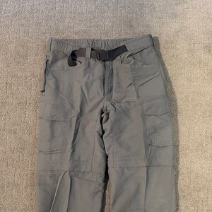 The North Face Convertible Tech Pants Mens Gray Paramount Hiking Belted LG